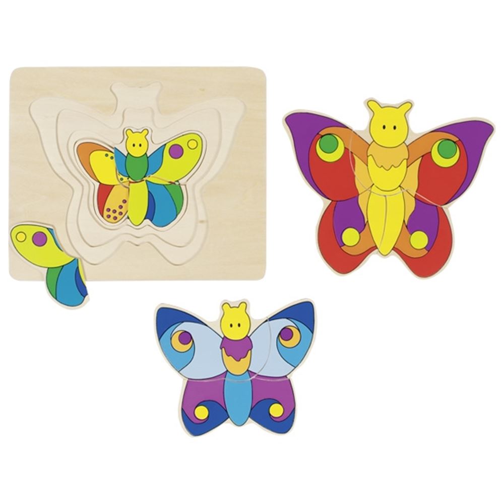 Goki Holz 3-Schicht-Puzzle-Schmetterling