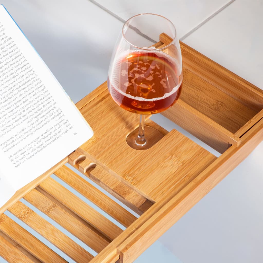Hi Hi Badewanne Rack einstellbar (70-105) x22x4 cm Bambus
