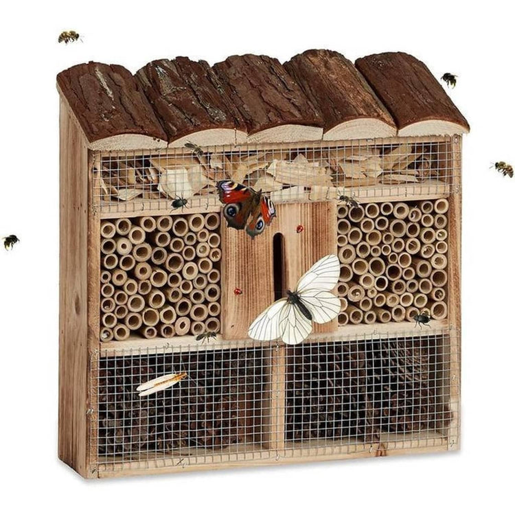Hallo hi Insectenhotel 30x9.5x30 cm Holz Naturel