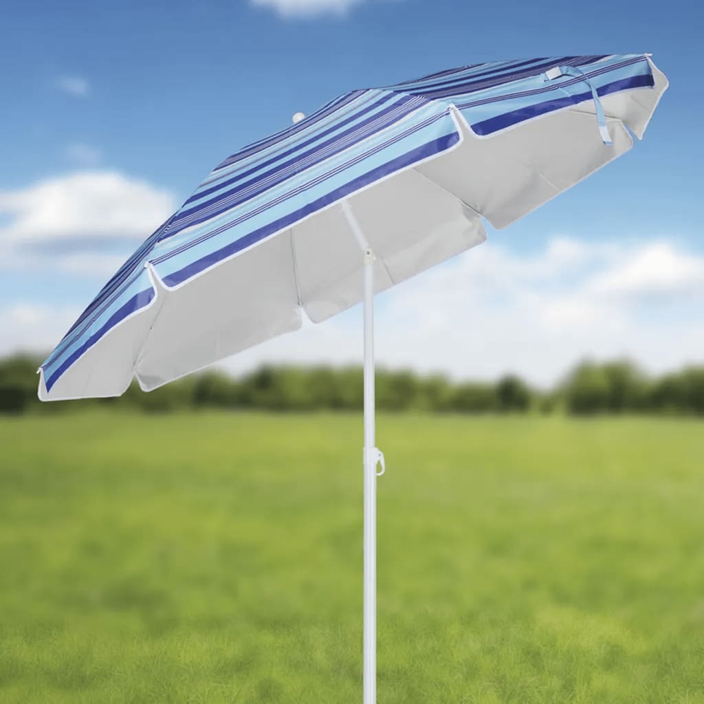 Hallo hi Strandparasol 200 cm gestreift blau