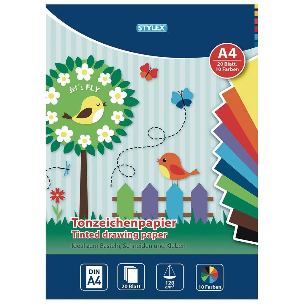 Stylex Stylex Hobbypapier A4 10 Farben 20 Stücke