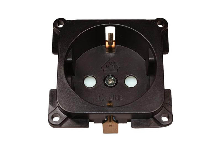 C-Line Wandsteckdose Wohnmobil und Caravan 230 Volt braun - verpackt