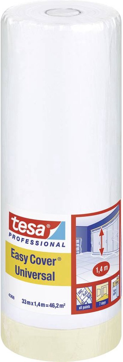 Tesa 04368-00009-02 Abdeckfolie Easy Cover hellbraun (L x B) 33 m x 1,4 m 1 Stück