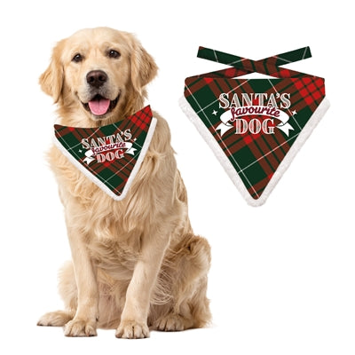 Viele Geschenke Weihnachten Bandana Santa Lieblingshundfenster Rotgrün