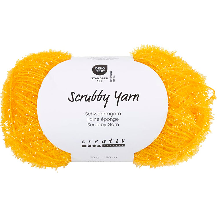 Creativ Company Schleifschwammgarn, L: 90 m, gelb, 50 g 1 Knäuel