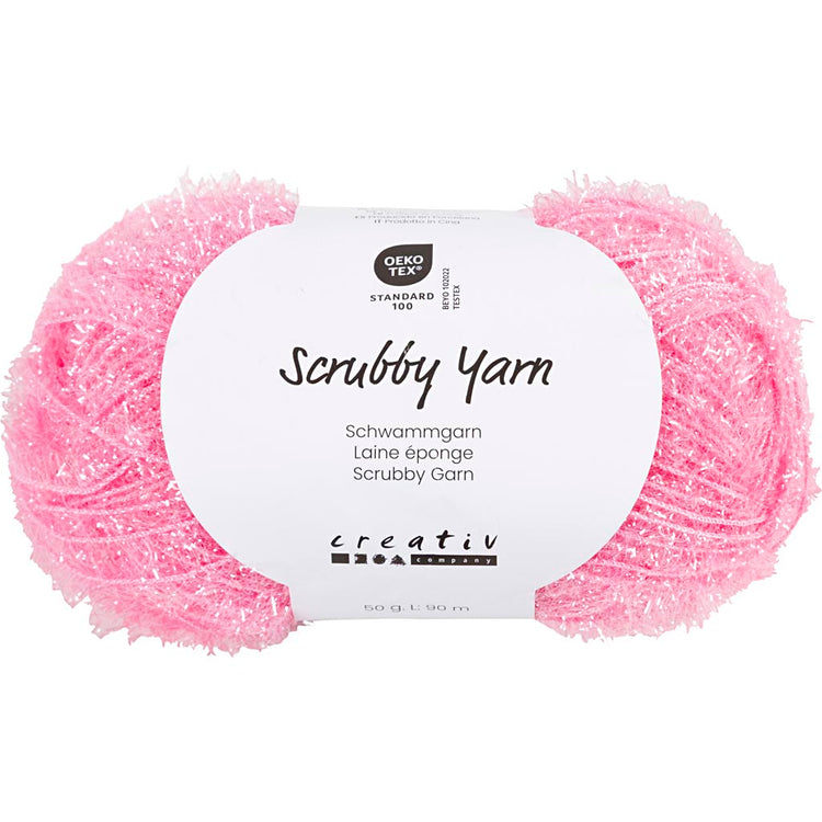 Creativ Company Schleifschwammgarn, L: 90 m, hellrot, 50 g 1 Knäuel