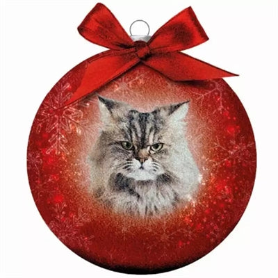 Viele Geschenke Weihnachtskugel Frosted Norse kat werden rot rot