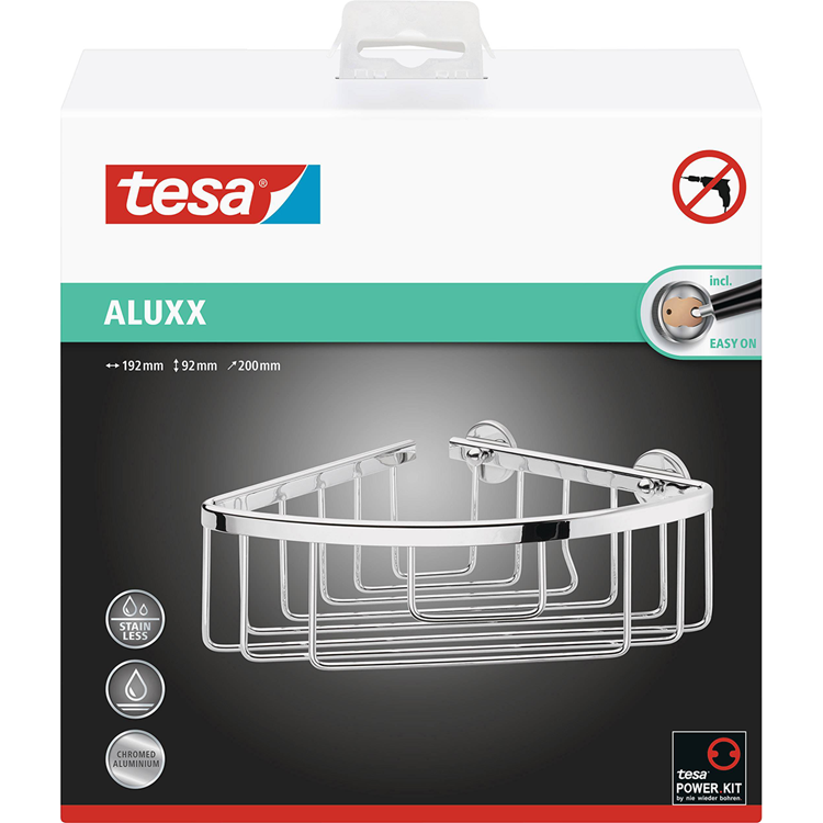 Tesa 1062575 - aluxx Eckduschregal einzeln | 2 Stk