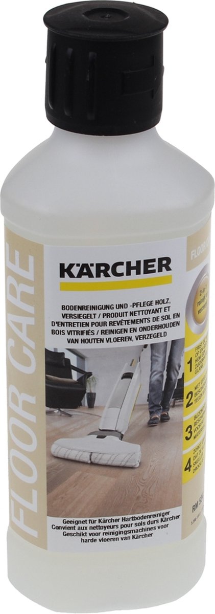 Kärcher Bodenreiniger für versiegeltes Parkett RM 534, 500 ml – Bodenreiniger – gründliche Reinigung und Pflege von lackierten Holzböden – angenehmer Duft