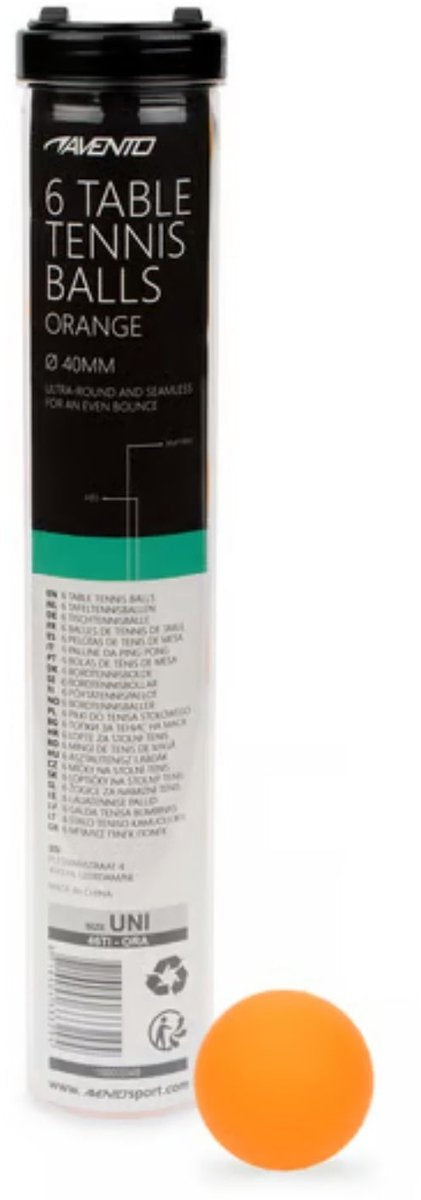 Get go Tischtennisbälle mit Aufdruck in Tube – 6 Stück – weiß orange gelb