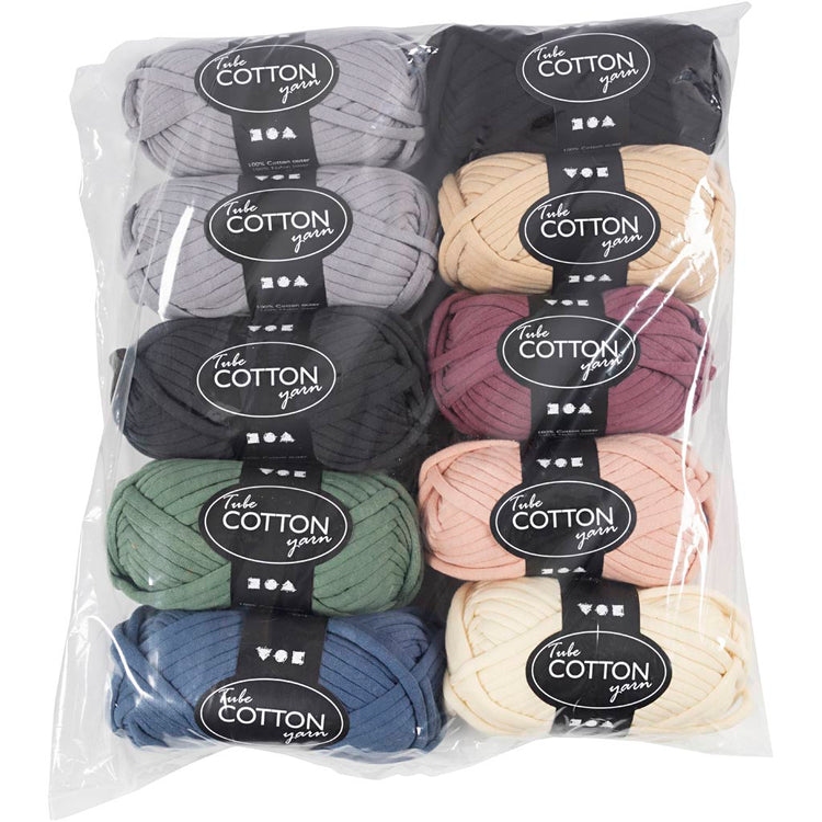 Creativ Company Textilgarn, L: 45 m, Farben können variieren, verschiedene Farben, 10x100 gr 1 Box