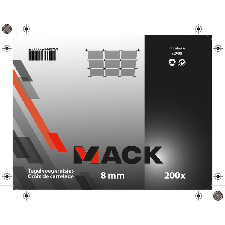 Mack 1004612 – Fliesenfugenabstandshalter 8 mm 200 Stück | 5 Stück