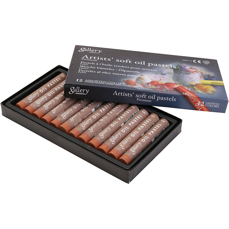Galerie-Ölpastell, L: 7 cm, D 11 mm, Stärke 11 mm, gebranntes Orange, 12 Stück 1 Box