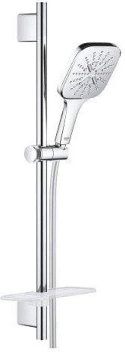 Grohe Rainshower Smartactive Cube 130 Duschstangenset – wassersparend – mit Seifenschale – Chrom