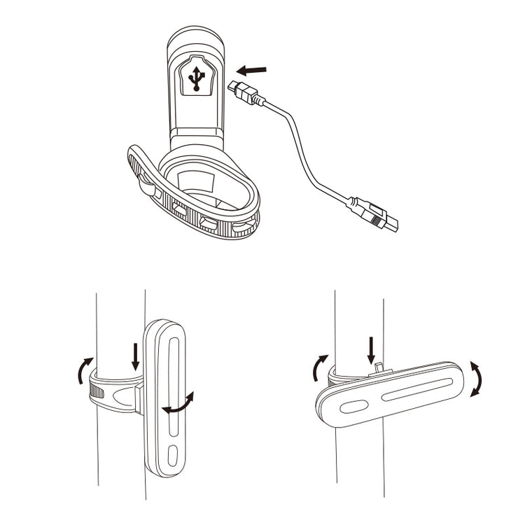 Hintere Licht USB -Kapsel XL