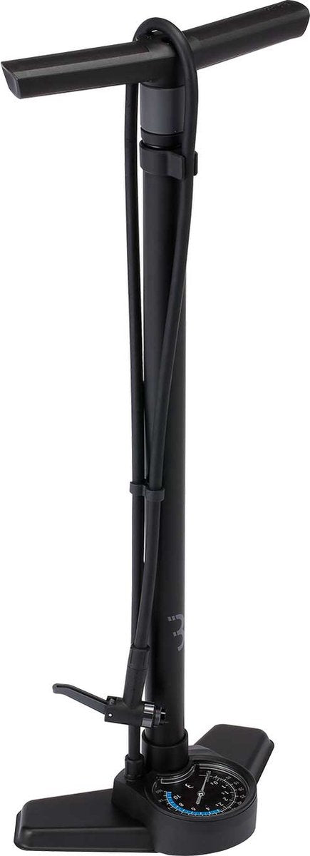 Bbb Cycling Airswitch Fahrradpumpe mit Manometer – 11 bar 160 psi – Ventile: Dunlop, Presta Schräder – Hochdruck-Standpumpe für Rennrad und MTB – Schwarz – BFP-41