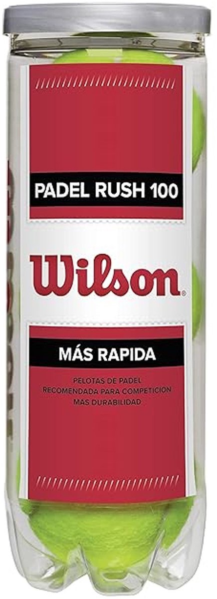 Wilson Padel Rush100 Padelball Tube 3 Stück