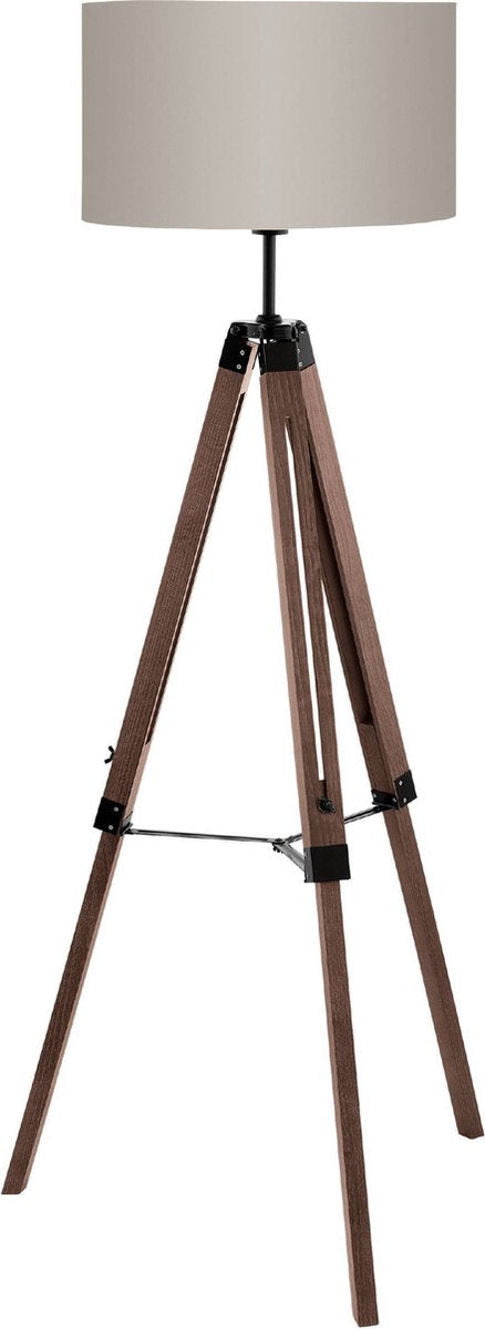 Eglo Lantada Stehleuchte – E27 (exkl.) – 143 cm – Holz – Stativ – Braun, Taupe – FSC-Holz
