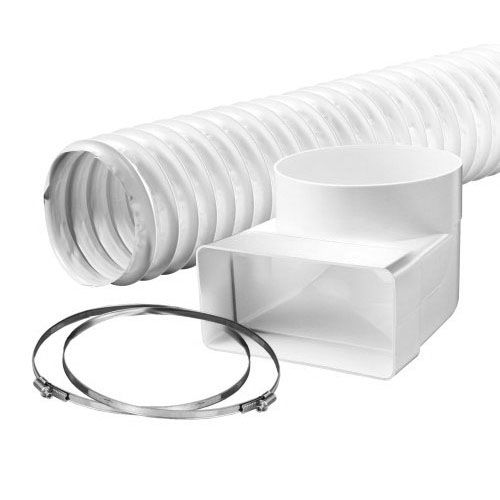 Flachkanal 110x54mm Bogen. Schlauch 50 cm und Schlauchklemmen