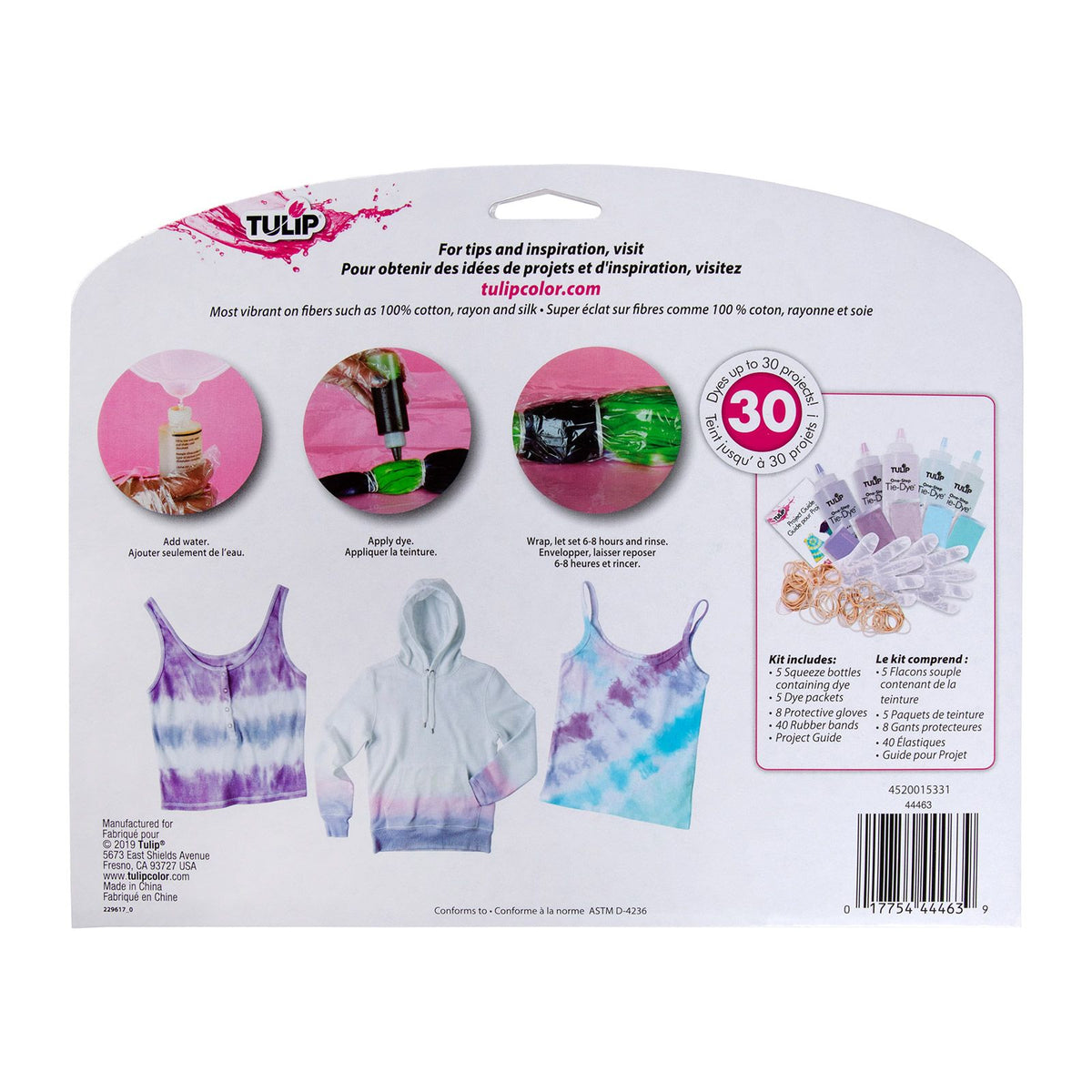 Tulpe Ein-Schritt-Batik-Tulpe • Batik-Set, 5 Farben, hübsche Pastelltöne