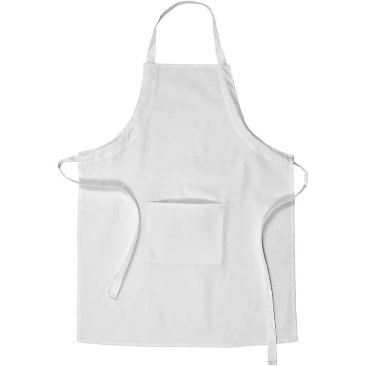 Creativ Firmenschürze mit Tasche, L: 84 cm, B: 65 cm, Größe M-XL cm, 210 g, weiß, 1 Stück