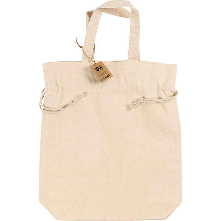 Creativ Firmentasche mit Kordelzug, H: 40 cm, T: 8 cm, B: 34 cm, hellnatur, 1 Stück