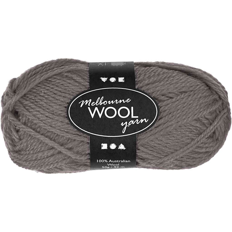 Creativ Company Melbourne Wollgarn, L: 92 m, grau, 50 g 1 Knäuel