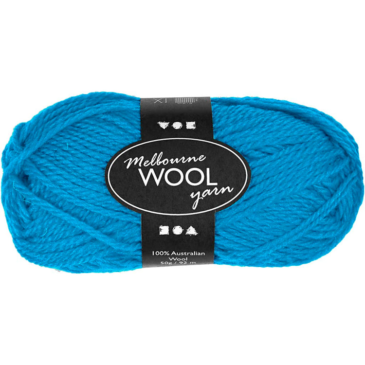 Creativ Company Melbourne Wollgarn, L: 92 m, Hellblau, 50 g 1 Knäuel