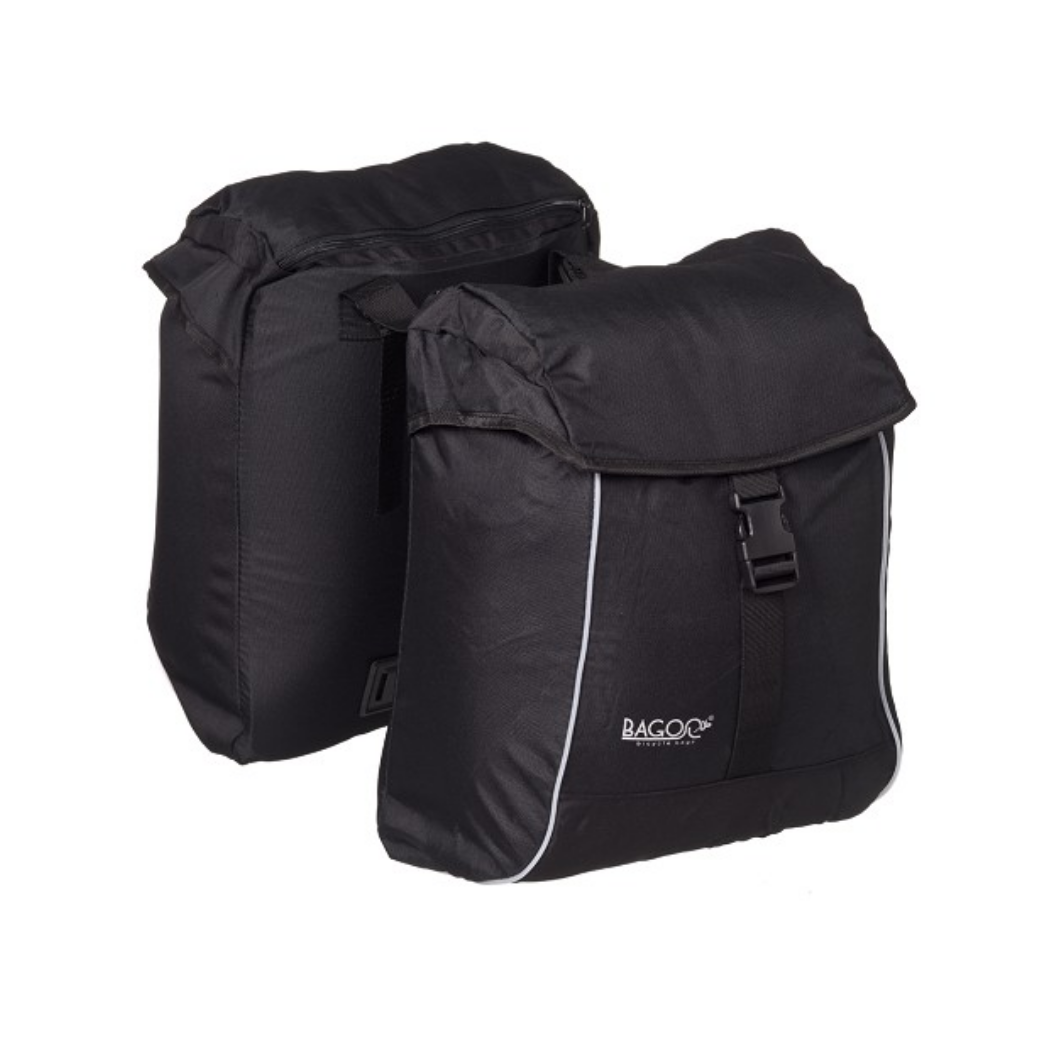 Bagoo Lightweight doppelte Fahrradtasche. Kapazität 2x17L Schwarz. inklusive Regenschutz