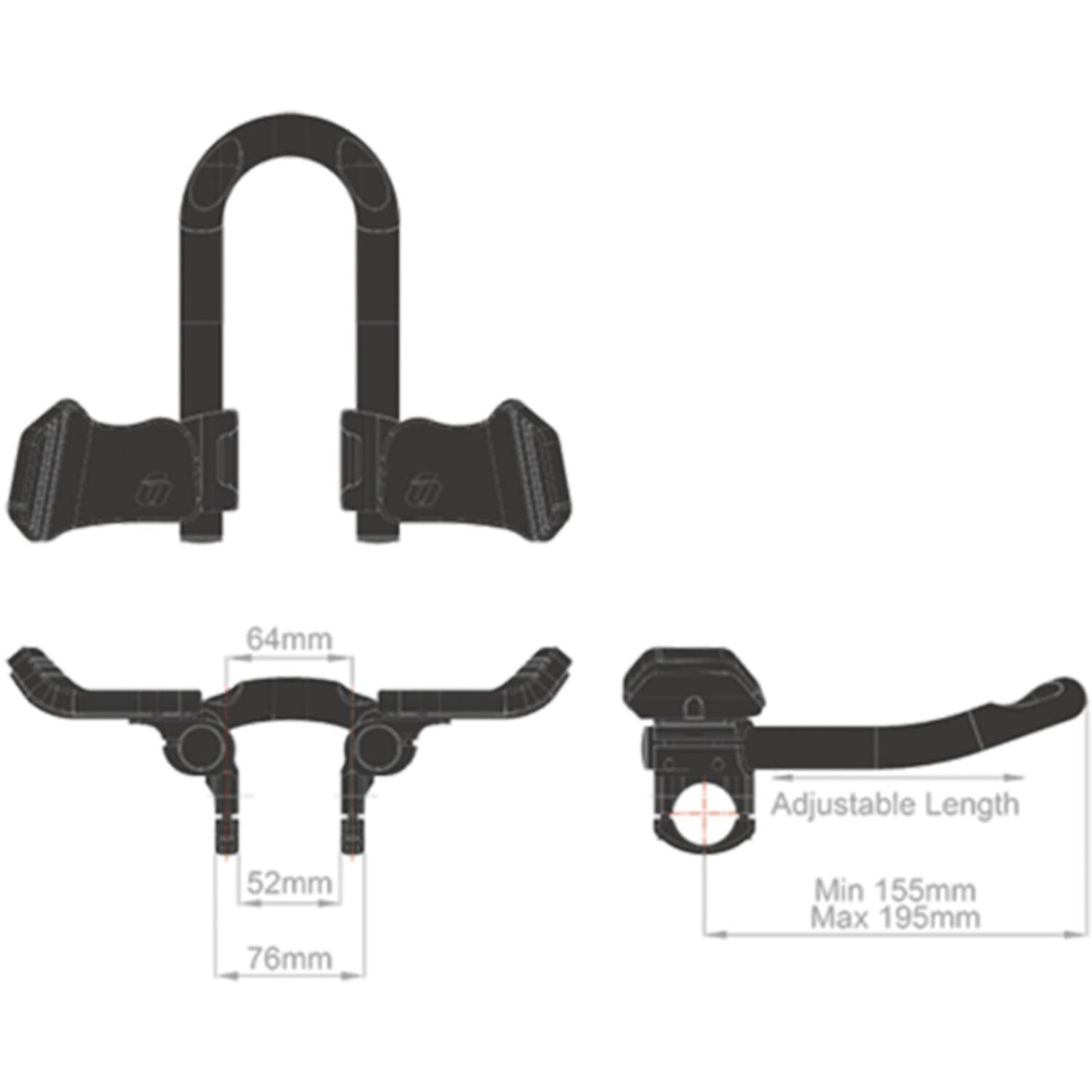 Steuerungstechnologie - Falcon Triathlon TT Setup Lenkrad Mini Clip -on Aluminium