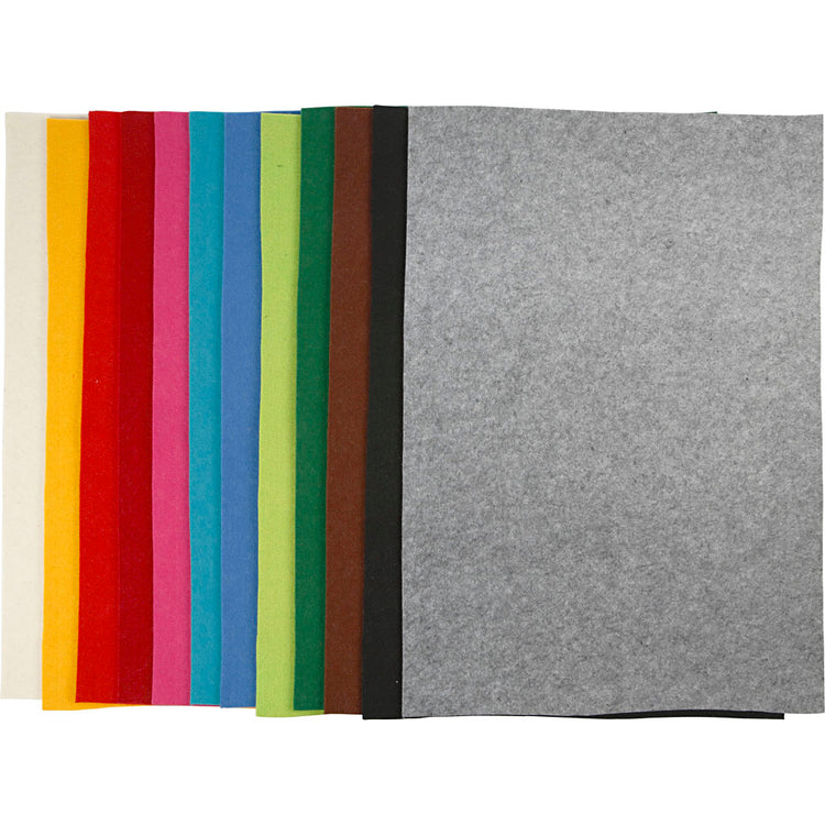 Creativ Company Hobbyfilz, Blatt 42x60 cm, Stärke 3 mm, verschiedene Farben, 120 Blatt 1 Karton