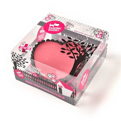 Die bellende Bäckerei Die barkende Bäckerei Joghurt Pawty Cake Pink Heart mit Kerze