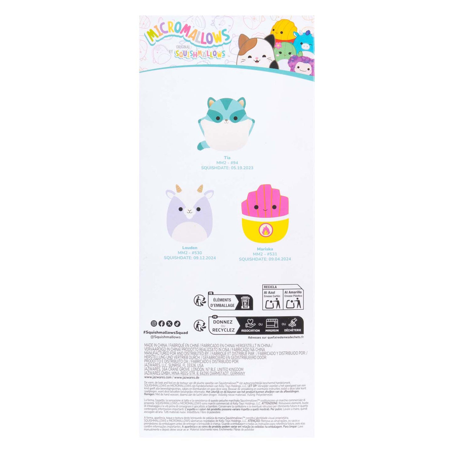 Micromallows plüsch 6,5 cm 3 pack tia, mariska louden