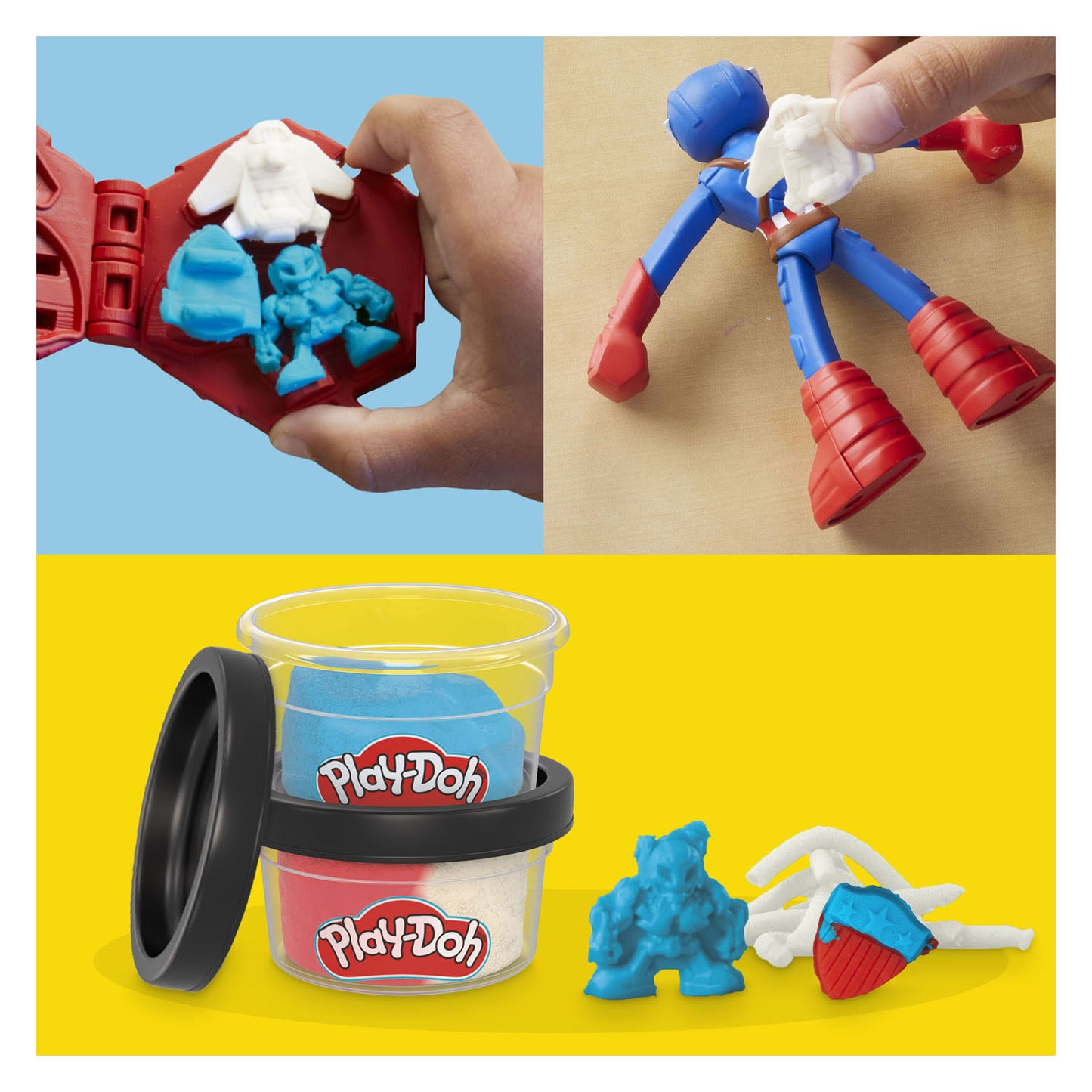 Play-Doh Marvel Captain America Stempelschild – Modelliermasse