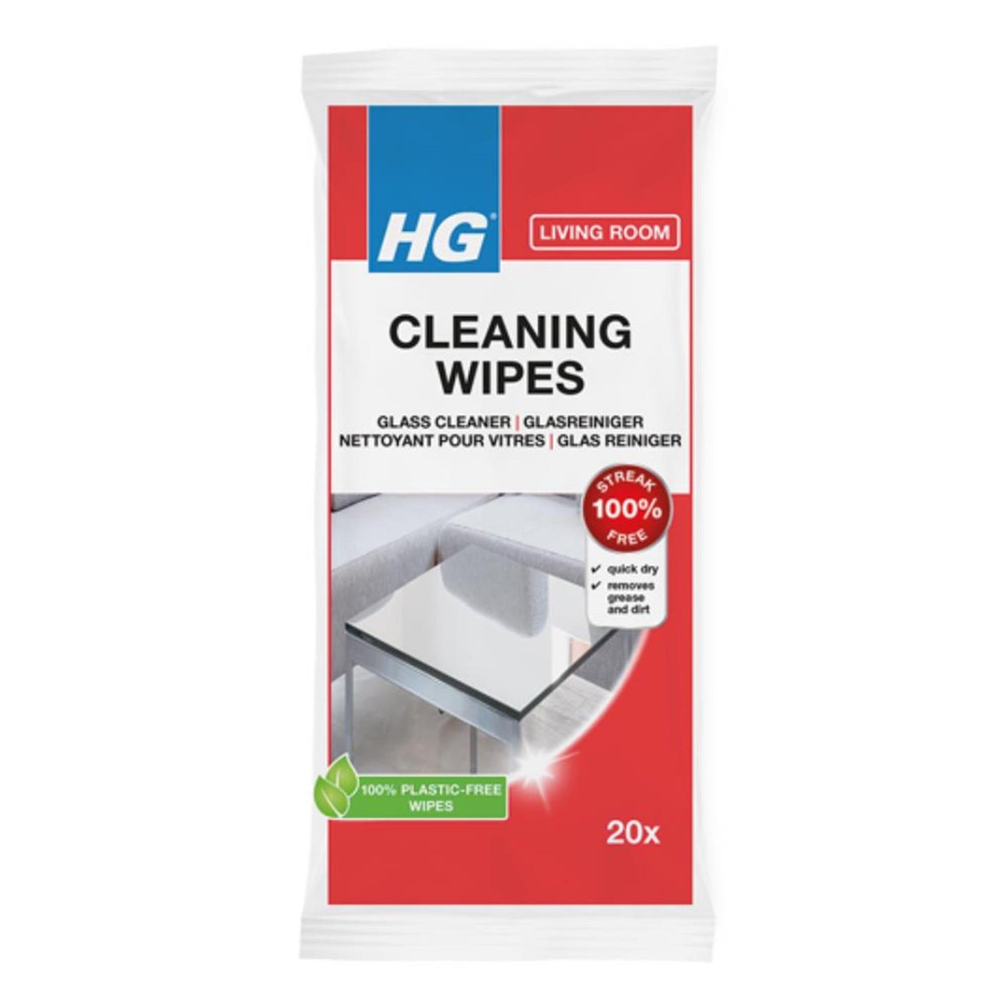 HG Glasreiniger-Tücher, 20 Stück