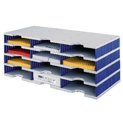 Styrodoc-Sortierstation 57 mm Fachhöhe 723 x 331 x 293 mm graublau