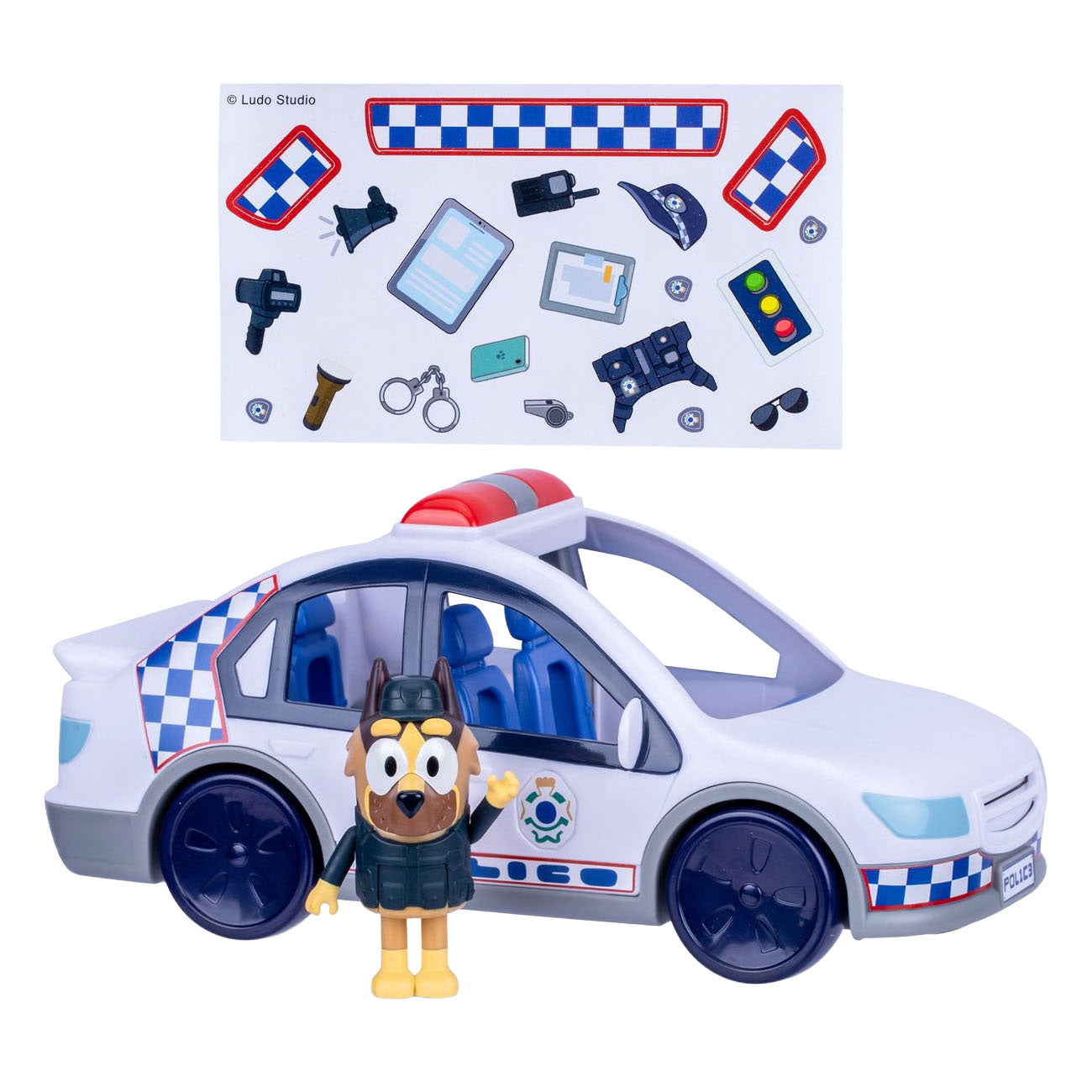 Blaues Spectron-Polizeiauto mit Lichtgeräusch