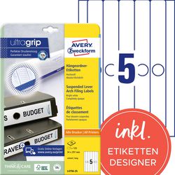 Aktenrückenetiketten Avery L4756-25 weiß 125