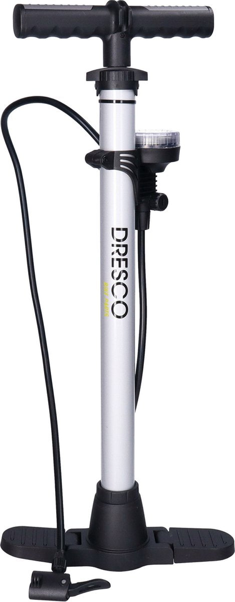 Dresco Fahrradpumpe Manometer 52 cm Dunlop, Presta, Schrader Valiel Silber