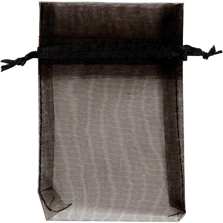 Creativ Company Organzasäckchen, Größe 7x10 cm, schwarz, 10 Stück, 1 Box