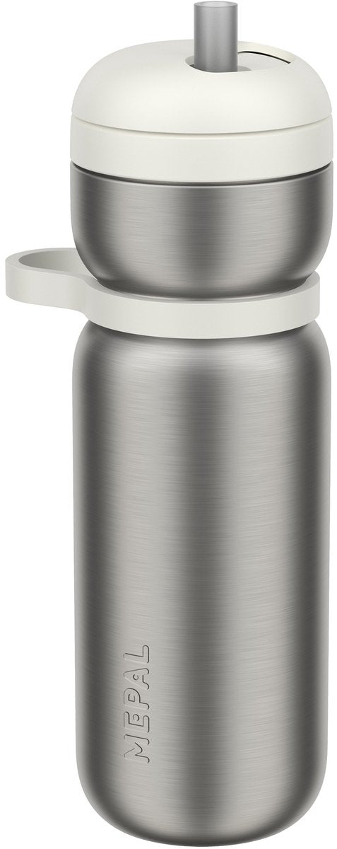 Mepal Isolierflasche Twist Sport – 600 ml – Twist and Drink – auslaufsicher und isoliert: 6 Stunden warm. 10 Stunden kalt – spülmaschinenfest – Trinkflaschen – Keramik weiß