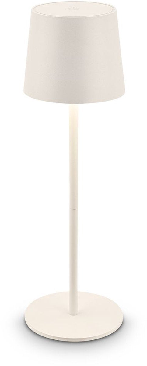 B.k.licht Briloner Bota – LED-Tischleuchte wiederaufladbar – dimmbar – kabellos – 33 cm hoch – IP44 – für drinnen und draußen – mit Batterie – weiß
