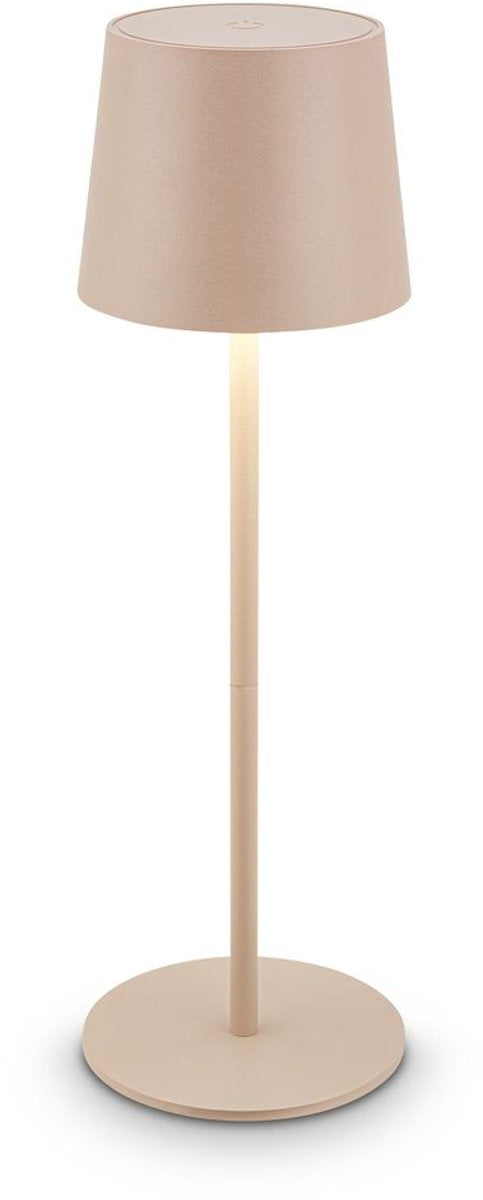 B.k.licht briloner bota – wiederaufladbare LED-Tischleuchte – dimmbar – kabellos – 33 cm hoch – IP44 – für drinnen und draußen – mit Batterie – beige