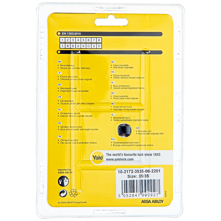 Yale 1060528 – Profilzylinder 2100 mm 70 mm (35 35) | 2 Stk