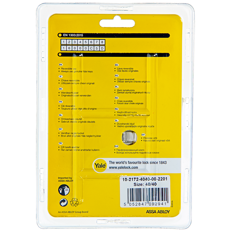 Yale 1060530 - Profilzylinder 2100 mm 80 mm (40 40) | 2 Stk