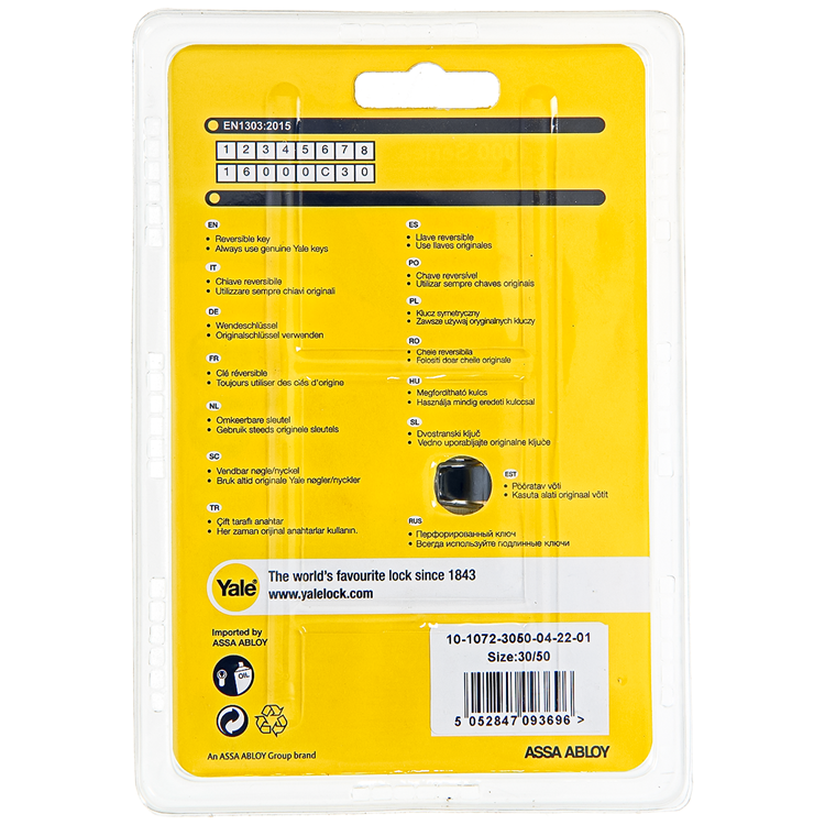 Yale 1060536 - Profilzylinder 1000 mm 80 mm (30 50) | 2 Stk