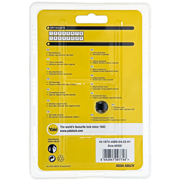 Yale 1060544 - Profilzylinder 1000 MV 95 mm (45 50) | 2 Stk