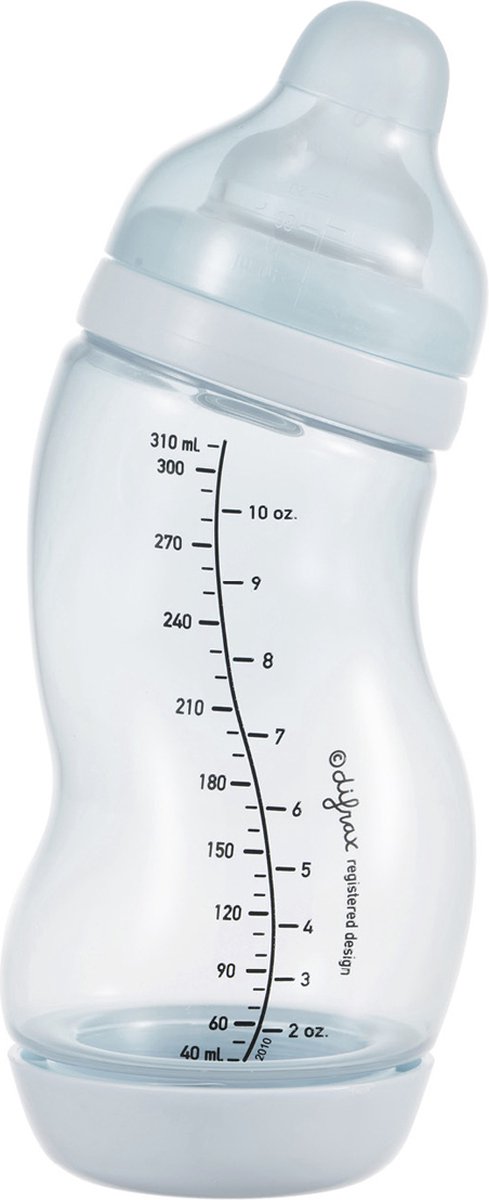 Difrax Babyflasche breit – 310 ml – Hellblau – 1 Stück – S-Flasche – Anti-Kolik