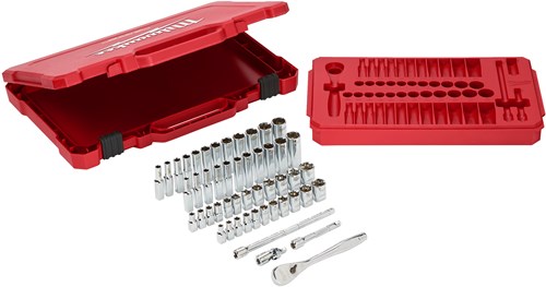 Milwaukee Zubehör 1 4" Ratschen- und Steckschlüsselsatz | metrisch | 50-teilig - 4932464944