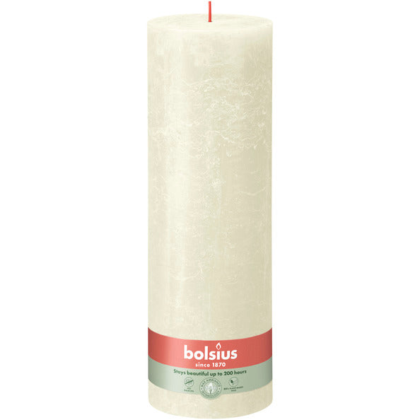 Bolsius rustikale Stumpenkerze Soft Pearl ø100x300 mm 200 Stunden (4 Stück)